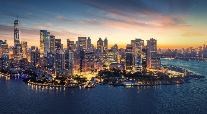 Shot of a New York City during the evening